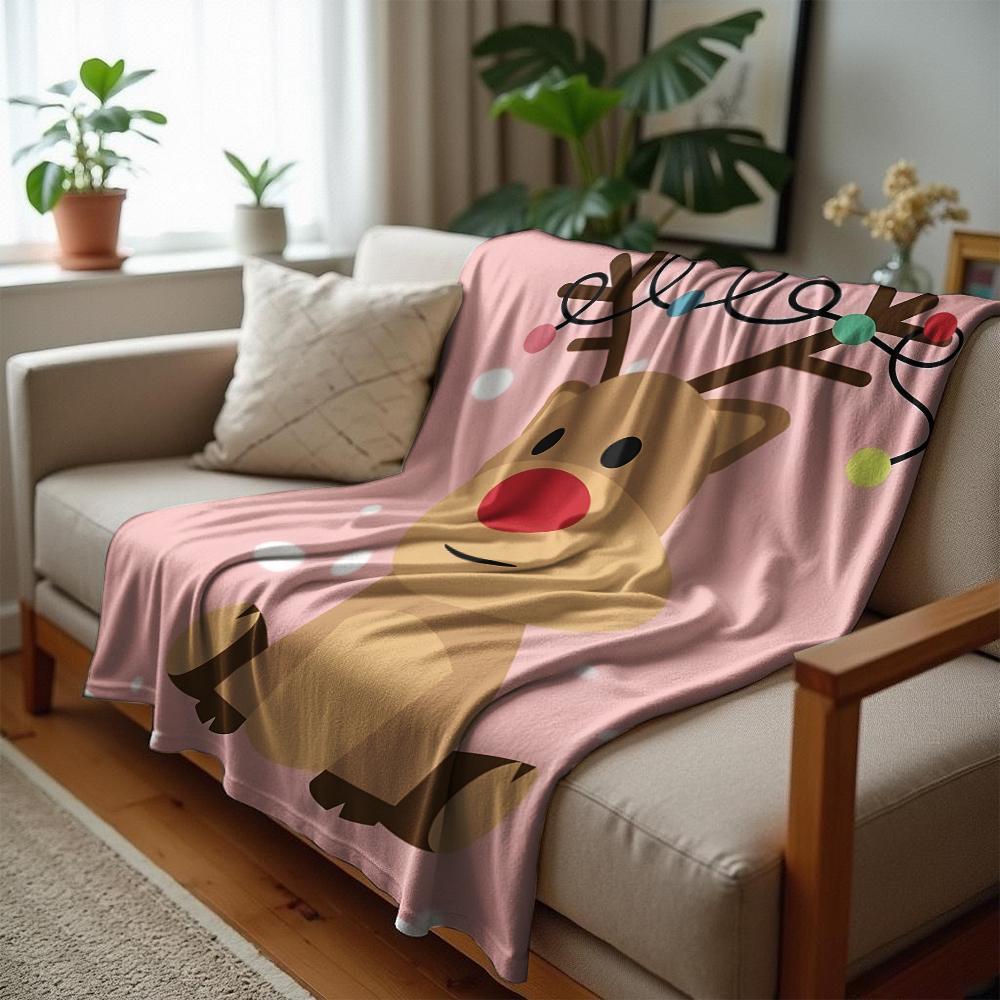Pink Cartoon Cotton Candy Anime Cartoon Flannel Blanket Soft Warm Throw for Bedroom Sofa Car Kids Holiday Gift