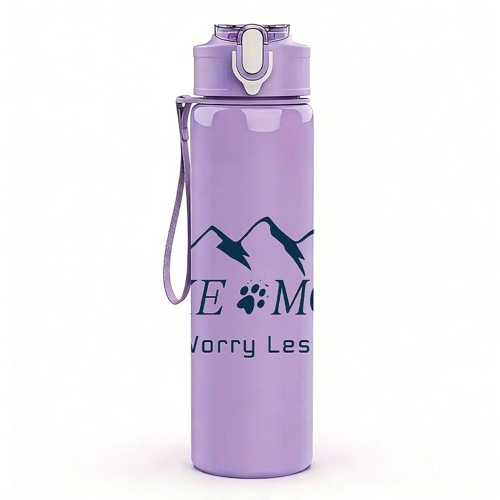 1PC Hike More Mountain Scene 750ml Color Plastic Sports Water Bottle Leakproof Flip Straw Lid Suitable for Sports Office Home Use