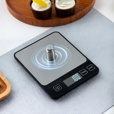 1pc Black Food Scale 10 Kilograms Digital Kitchen Scale Grams and Ounces 1g Precise Scale Easy To Clean Stainless Steel