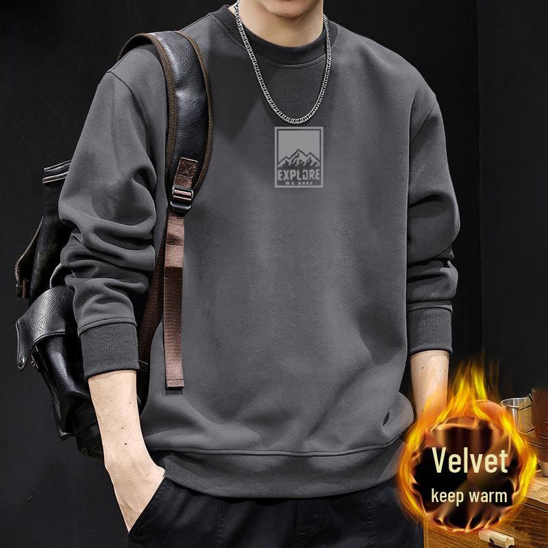 Men's Loose Trendy Round Neck Hoodie Jacket for Spring and Autumn - New Couple Outfit