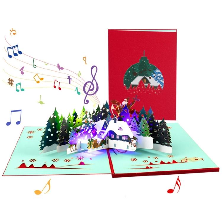 Elegant 3D Christmas Greeting Card Unique 3D Christmas Card With Sound And Light For A Seasonal Surprise 1