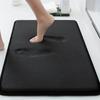Solid Color Thickened Flannel Bathroom Absorbent Cushion Furry Toilet Shower Room Non-slip Floor Mat Entrance Mat