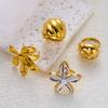 Unique Stainless Steel Pearls Flower Rings for Women Men Punk Hip Hop Geometry Irregular Finger Rings Tarnish Resistant Jewelry