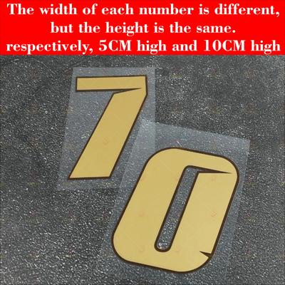 1pc Gold Motorcycles Number 0-9 Stickers Waterproof for Motorcycle Fairing Fuel Tank Helmet Car Windows Scooters Vinyl Decals