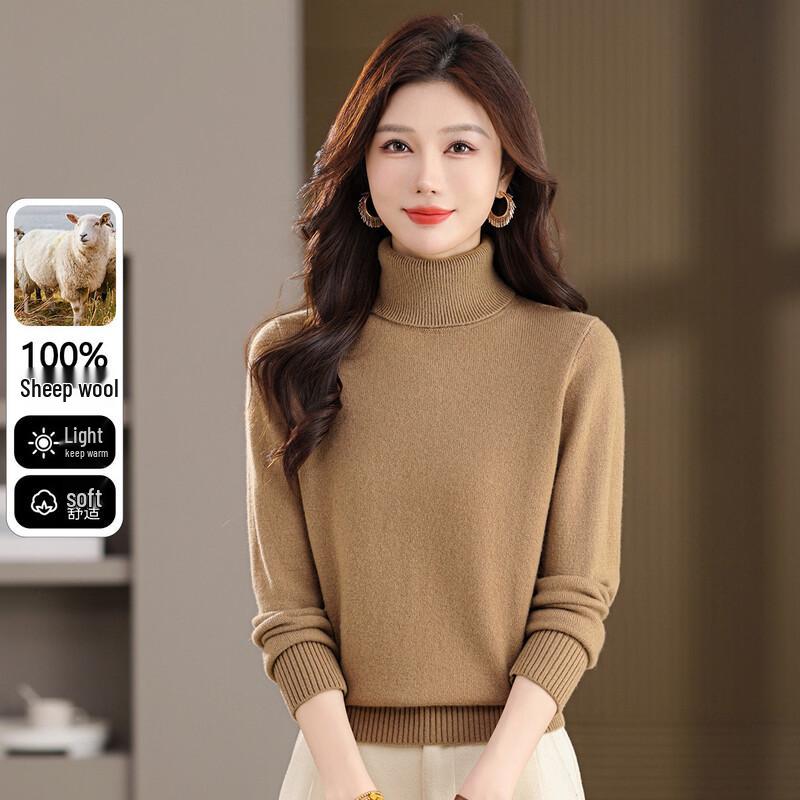 Women's 100% Merino Wool Turtleneck Sweater