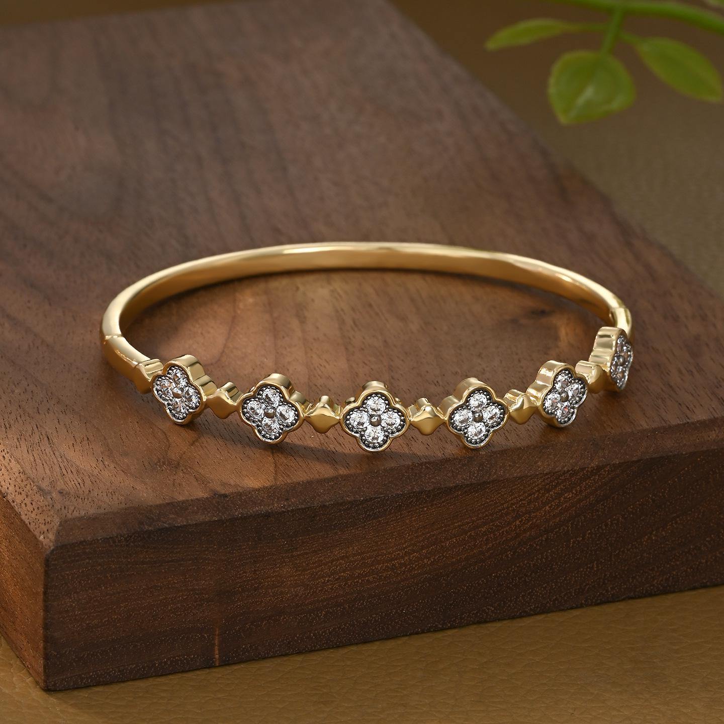 Корейский модный двухцветный гальванизированный роскошный женский браслет с нишевым дизайном