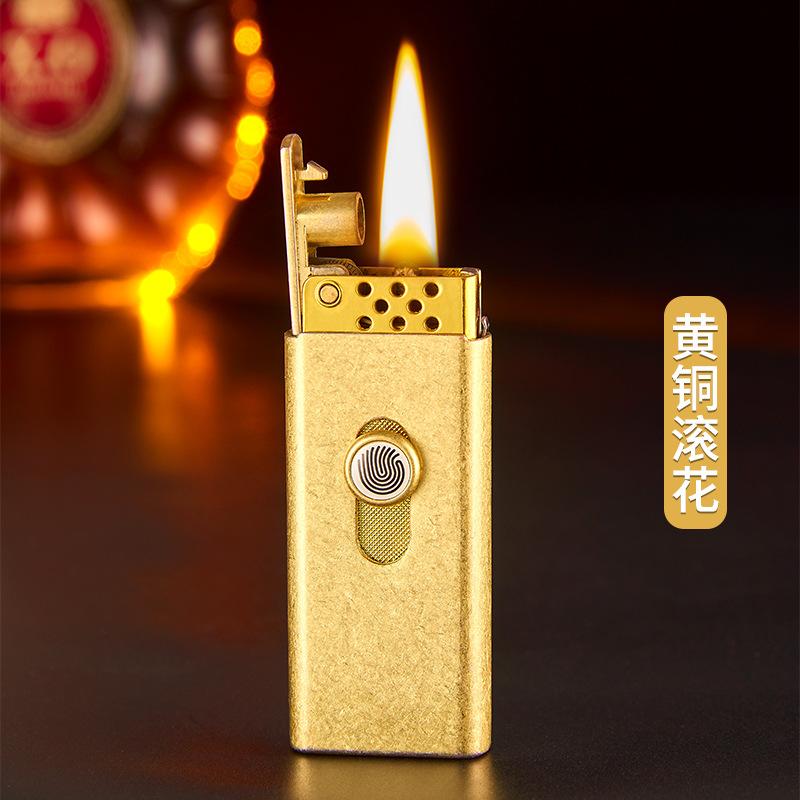 High-end Creative Push-button Mechanical Automatic Ignition Metal Lighter Gift Men's Cigarette Accessory
