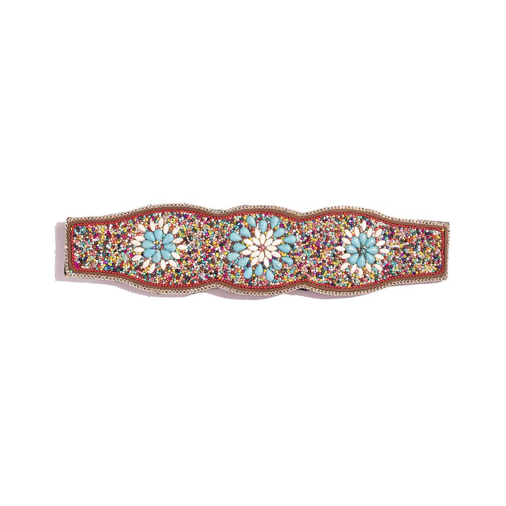 New Ethnic Style Bead Waist Seal Pure Handmade Boho Elastic Wide Waist Seal for Women Elegant Colorful Shells
