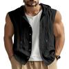 Men's Hooded Sleeveless Shirt Cotton Slim Fit Pullover