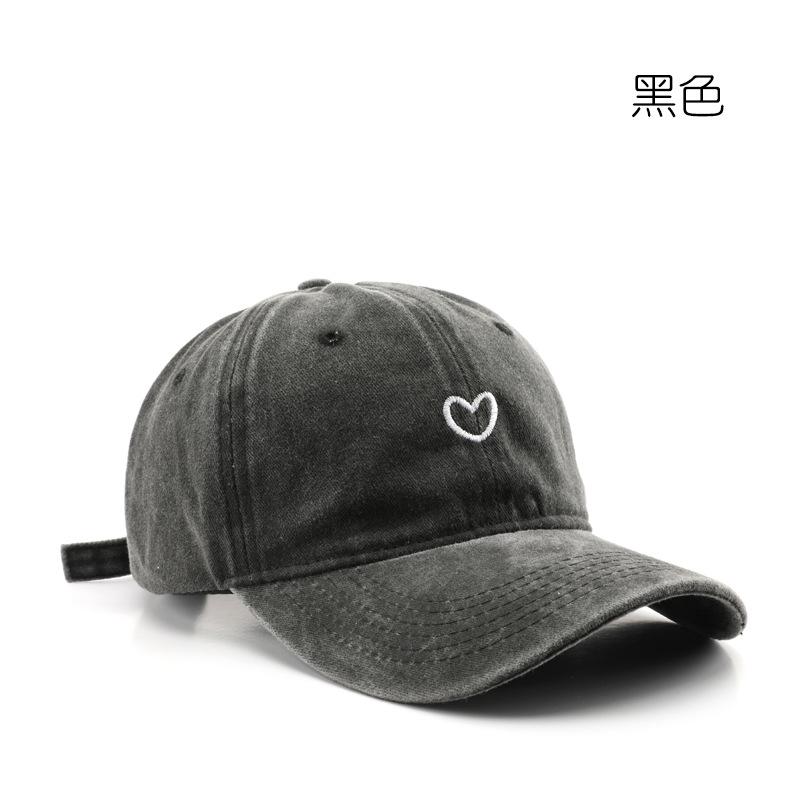 

Японская мужская кепка для осени и зимы с индивидуальной стиркой и вышивкой в стиле ретро с изображением любви, мужская бейсболка для путешествий с солнцезащитным козырьком чёрный