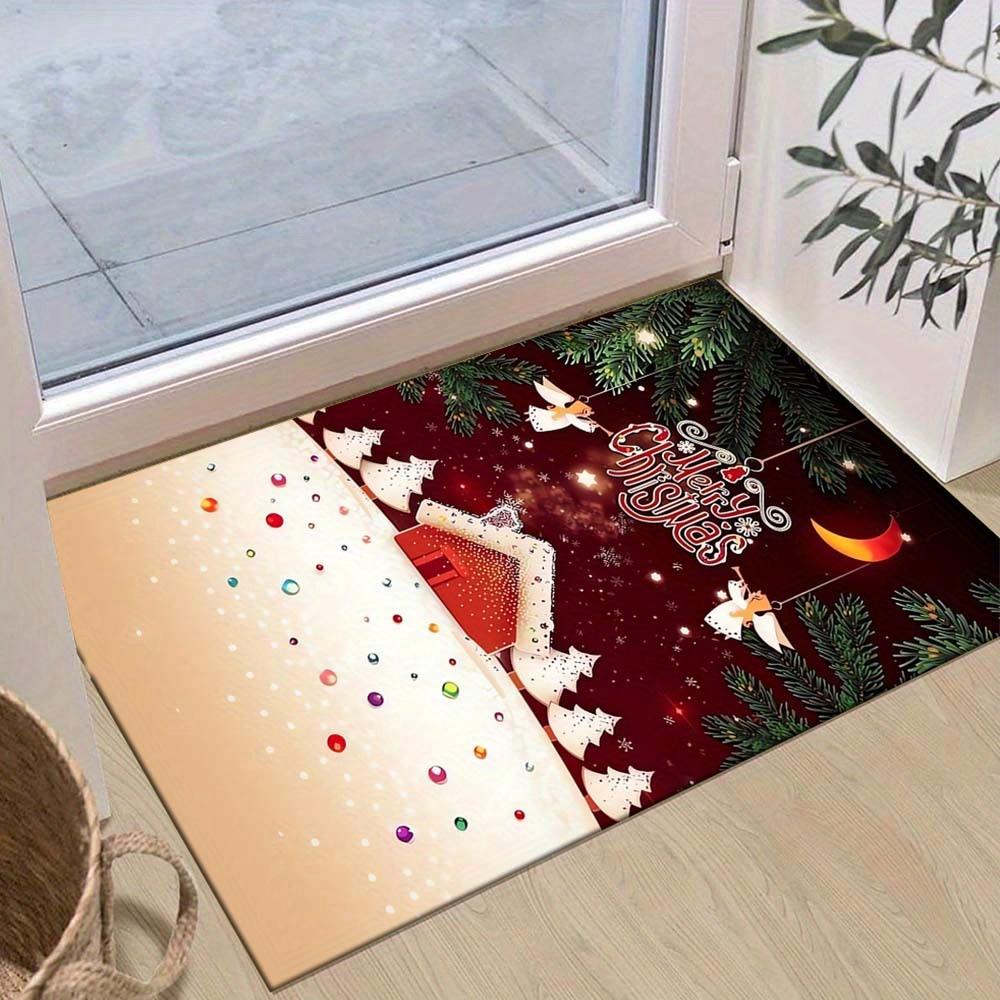 

1pc Christmas and Snowy House Area Rug, Slip-Resistant, Easy-Clean, Stain-Resistant, Perfect for Cozy Living Rooms, Bedrooms, Kitchens, Offi 60cm by 90cm