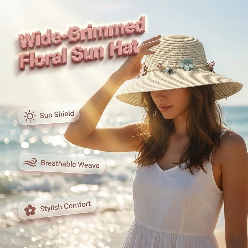 Beach Big Sunscreen Hat, 2026 New Womens Straw Hat, Beach Sun Straw Hats for Women, Vacation, Travel