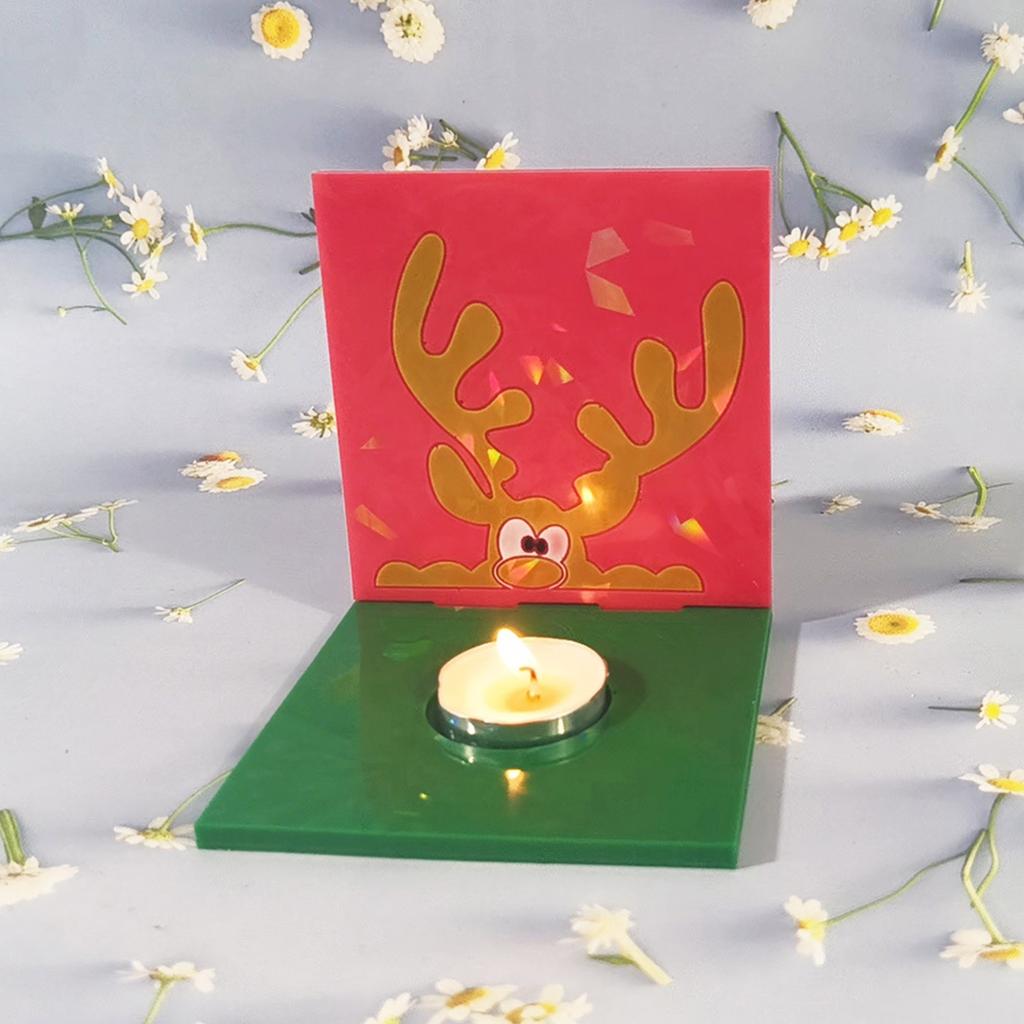 Holographic Resin Candle Holder Silicone Mold Tai Chi Elk Mold Suitable for Epoxy Candle Holder Family Table Decor