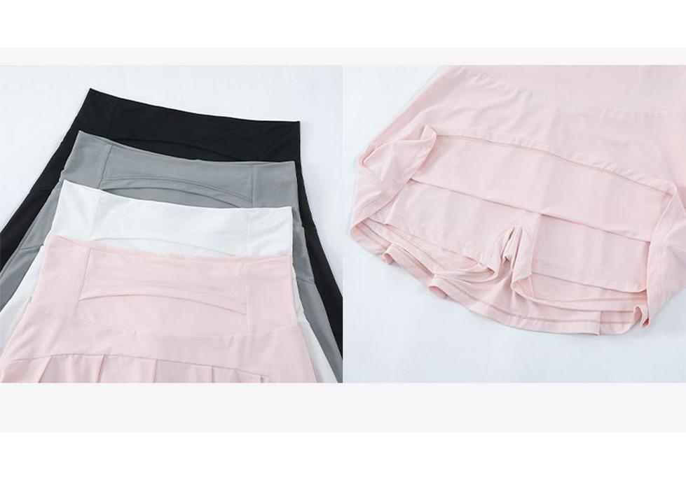 Women's Korean Sporty Pleated Tennis Skirt Shorts: Lightweight, Breathable, Anti-Exposure for Badminton & Yoga.