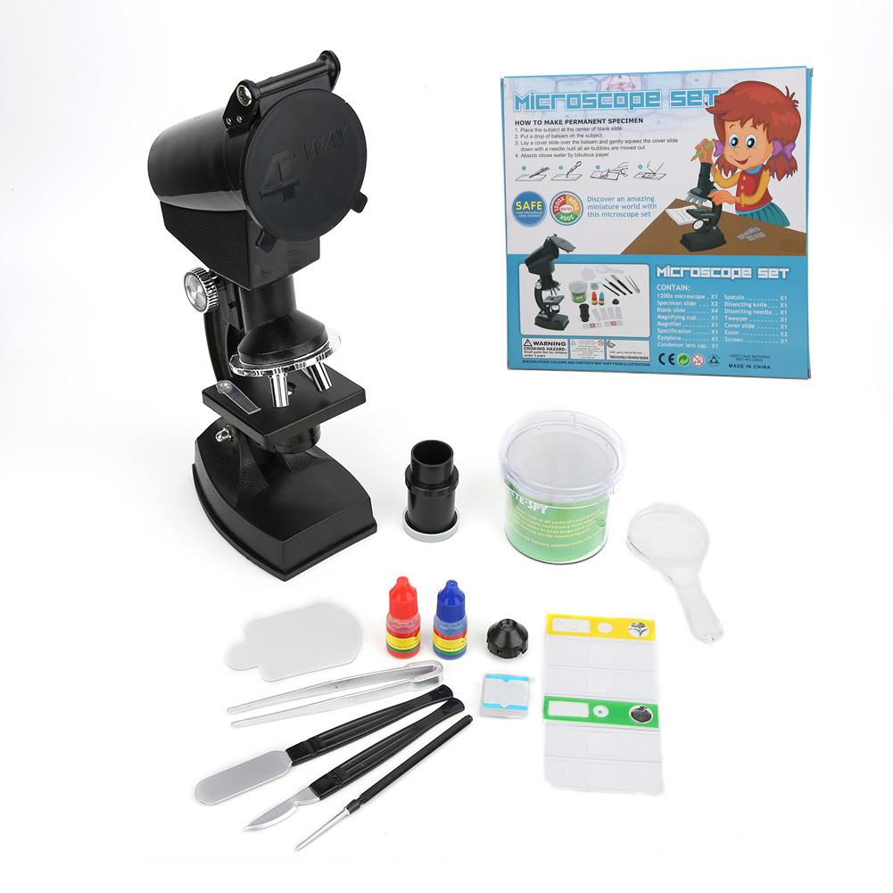 

1200X Microscope Kit for Primary Students Biology Science Experiment Magnifier Children Kid Toy