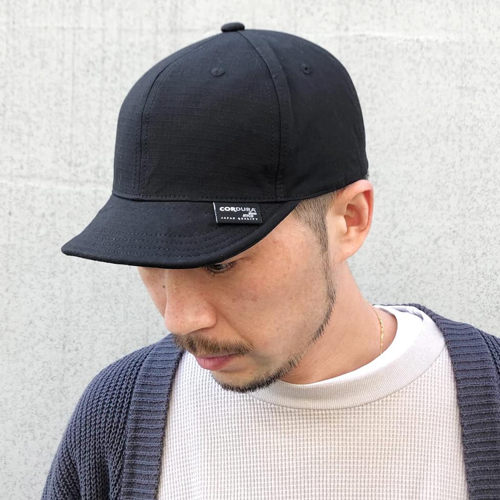 Basic Ench Cordura NYCO Short Cap Japanese Fabric Stretch LIP Stop Short Brim Unisex Black