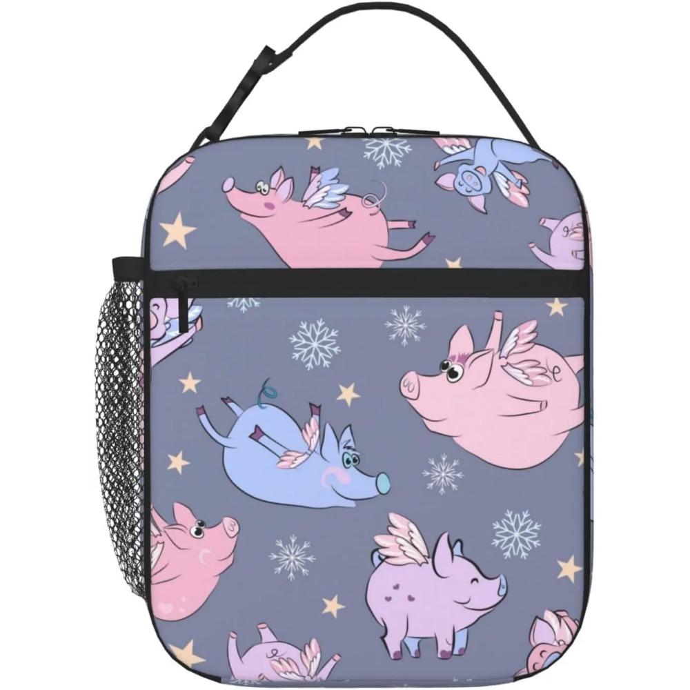 Fox Bunny Cloud Lunch Bag for Women Men Reusable Insulated Lunch Box Portable Lightweight with Side Pocket for Work Picnic