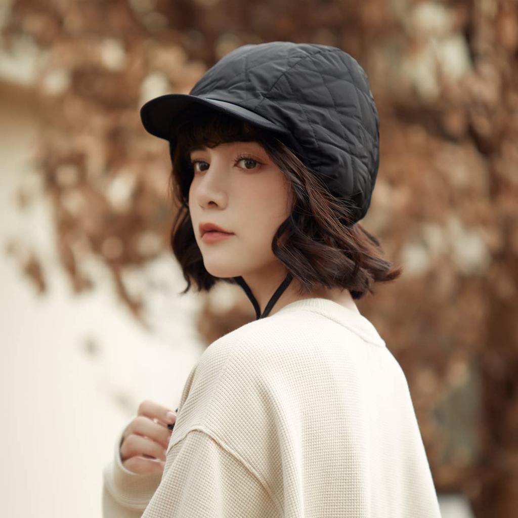 Croogo Flight Cap with Ear Short Pilot Perfect for Outdoor Work and Winter Flaps, Brim, Cap, Fleece-Lined, Windproof, Waterproof, Snowproof,