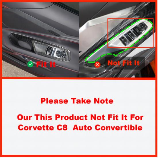 ABS Carbon Car Power Window Lift Switch Cover Trim For Corvette C8 Z51 -2024