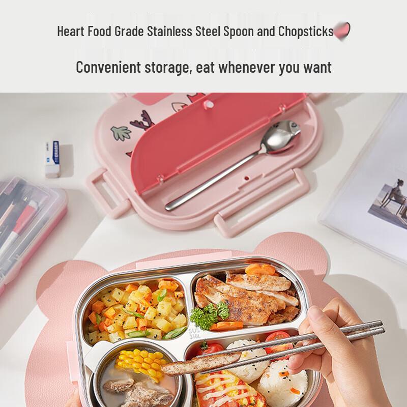 Joyoung 316L Stainless Steel 4-Compartment Lunch Box Set