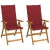 Day and Night - Day and Night Reclining Garden Chairs 2 Pcs Solid Acacia Wood Cushions