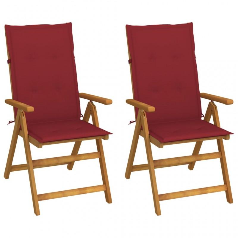 Day and Night - Day and Night Reclining Garden Chairs 2 Pcs Solid Acacia Wood Cushions