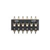 2.54mm Black Gold-Plated DIP Switch, 1P To 8P, Straight Insertion Toggle