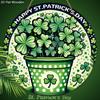 Rustic Wooden Sign with  Shamrock Lucky Clover Pattern, Round Sign for Front Door, Wall Hanging Decor - Ideal St Patricks Day Gift for Family & Friend