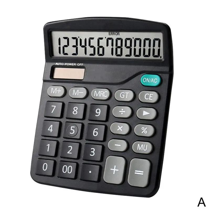 Desktop Calculator Standard Function Calculator with 12-Digit Large LCD Display Solar & Battery Dual Power for Home Basic O E7I9