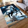Majestic White Horse Running by Moonlight Non-slip Rug Suitable for Living Room and Bedroom Sofas