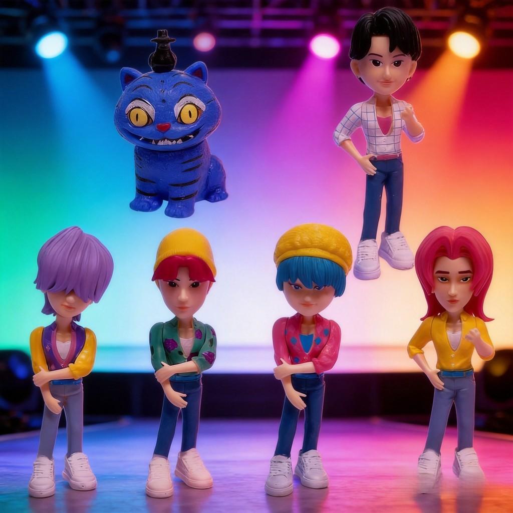 Kpop Demon Hunters Pvc Figurine Collection Set, Perfect Ornament For Fans And Collectors Home Office Decor