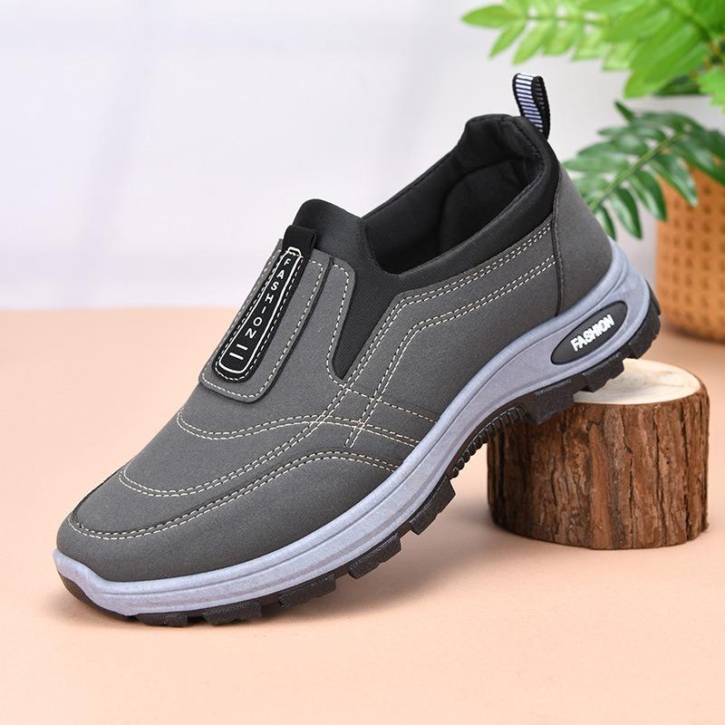 Men's Shoes Solid Color All-match Mountaineering Soft-soled Casual Walking Shoes