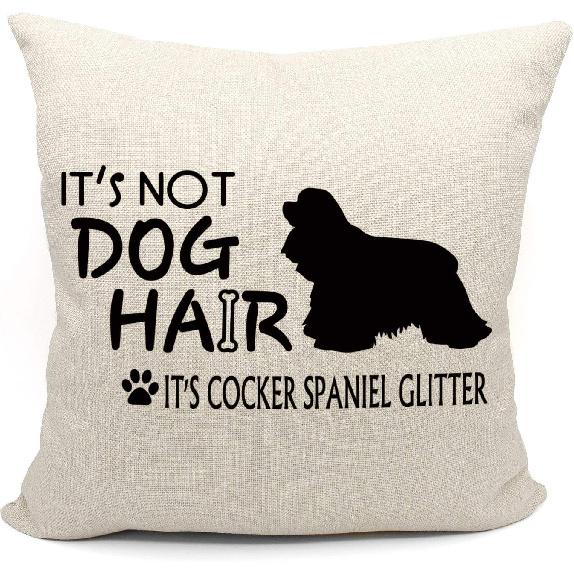 Mancheng-zi Cocker Spaniel Gifts - 18x18 Pillow Covers, Reserved for The Dog, Spaniel Decor Beige2