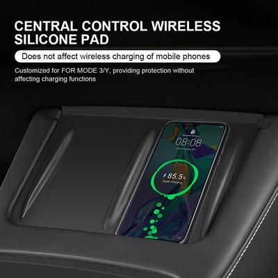 Silicone Wireless Charging Pad Charger Protect Cover Car Charging Pad Car Central Control Mat for Tesla Model 3/Y Accessories