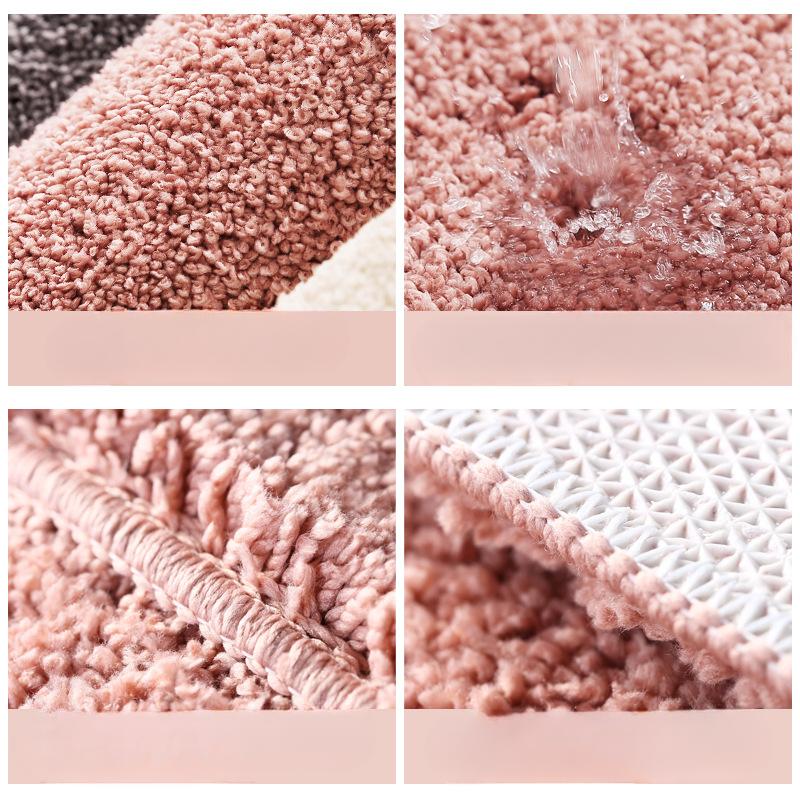 Fleecegravyr Badrumsförtjockningsmatta Badkar Halkfria mattor i tvättställ Badkar Sidogolv Matta Duschrum Dörrmatta Memory Foam 3D Pad