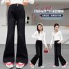 Pantaloni a zampa d'elefante neri da bambina Primavera e Autunno 2026 nuovi pantaloni a sigaretta elastici slim fit per bambini pantaloni a zampa di elefante micro eleganti e versatili