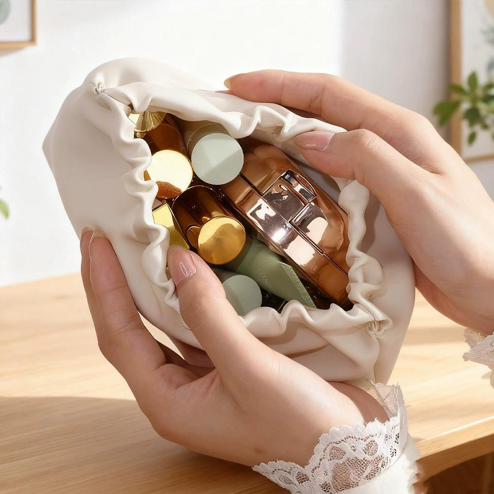 High Beauty Wrinkle Bag, Lipstick Bullet Bag, Travel Portable, Women's PU Cosmetics, Toilet and Storage Bag