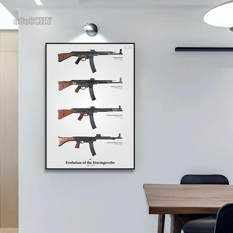 Military Firearms Gun Posters Prints HD Wall Art Canvas Painting Gun Pictures Mural for Modern Living Room Home Decoration Gift