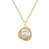 Bird'S Nest Pearl Zircon Light Luxury Temperament Gorgeous Full Diamond Necklace Female Versatile Clavicle Chain Titanium Steel