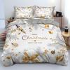 Merry Christmas Bedding Set King Queen Full Twin Size Kids Cartoon Duvet Cover Snow Comforter Cover 2/3pcs Polyester Quilt Cover