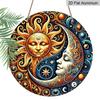 2D Flat, 1pc Fantasy Sun & Moon Metal Aluminum Sign - Mysterious Art Style Aluminum Wall Decor for Garden, Patio, Indoor & Outdoor Use - Celestial