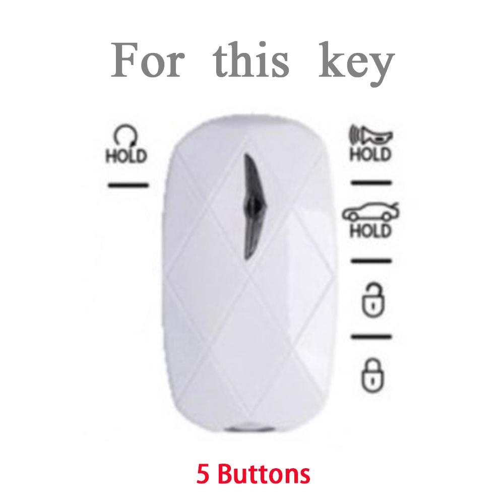 For Hyundai Genesis G90 GV60 2022 Shell Holder Bag Keychain 5 Buttons Soft TPU Car Smart Key Case Fob Cover Accessories