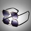 Unisex Retro Double Bridge Sunglasses: Night Vision, Alloy Frame, Trendy Street Style 2404.