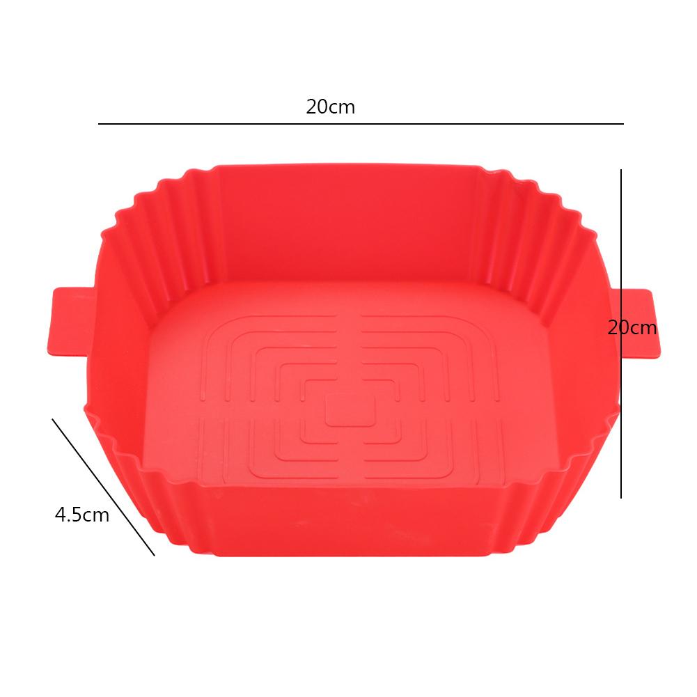 Silicone Air Fryers Oven Baking Tray Temperature Resistant Square Nonstick Pans Non-stick Disk Replacement Grill Pan Accessories