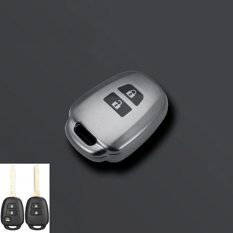 

For Toyota Aqua Ractis Vitz Rav4 Hiace Land Cruiser Grey Tpu Remote Key Case Fob Shell Cover Skin Holder