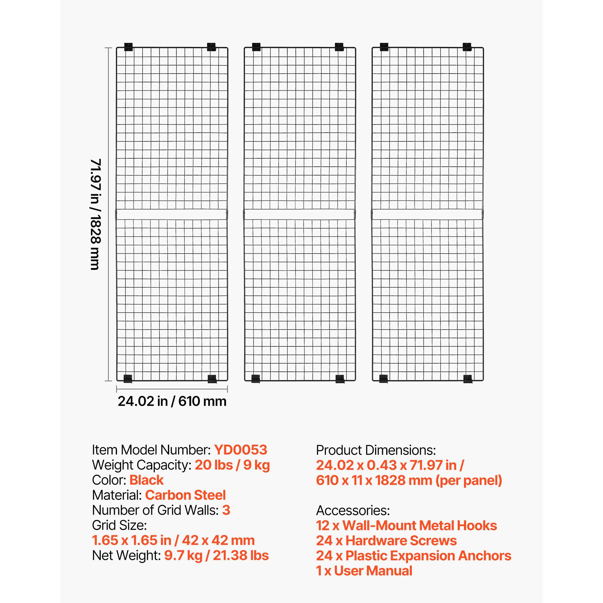 SucceBuy Grid Wall Panel Wire Grid
