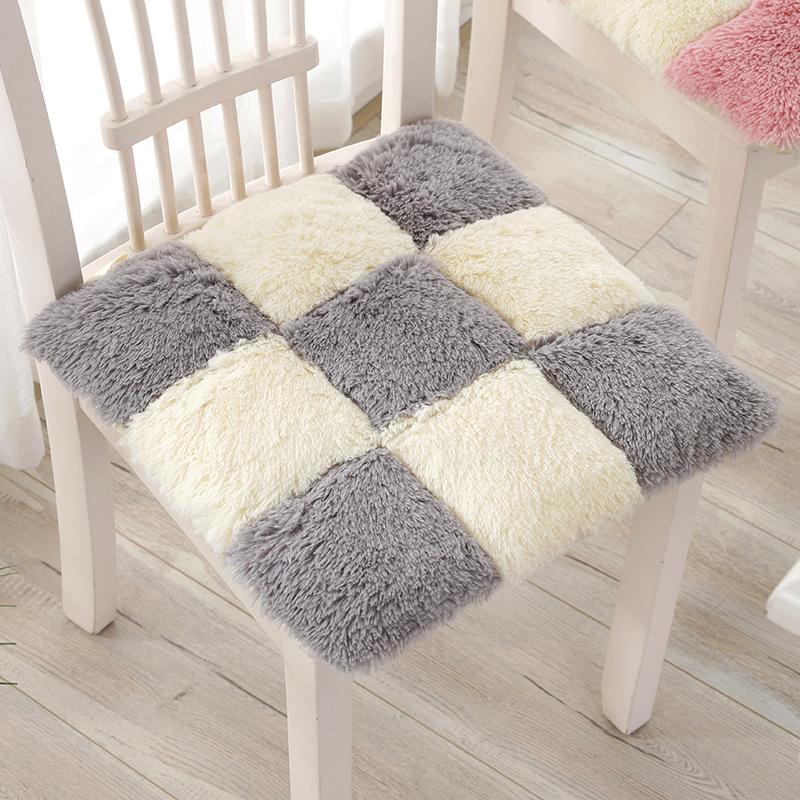 Fortykket Stol Krakk Pute Sittepute på Gulvet Student Ni-ruters Stolpute Plysj Rumpepute Kontor Langvarig Sittepute