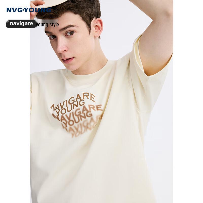 NVG·YOUNG Men s Casual Sailboat Print Cotton T-Shirt L