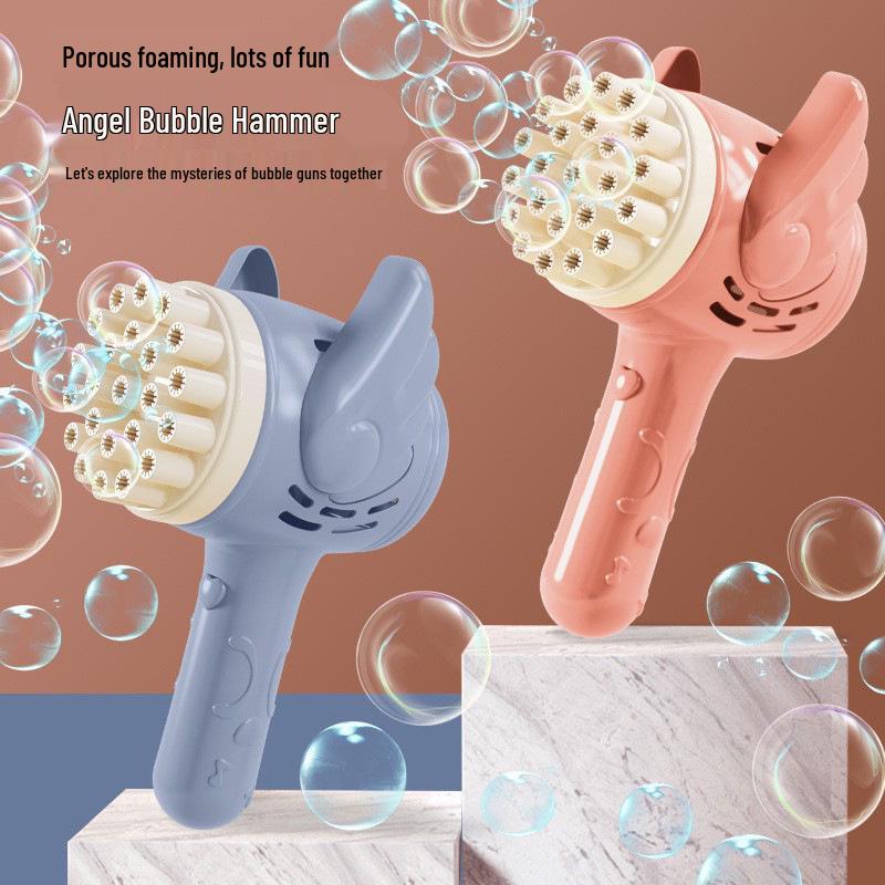 Angel Bubble Machine: 23-Hole Handheld Electric Bubble Gun for Kids