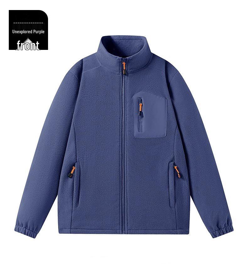 2025 Men's Windproof Fleece Jacket, Thickened Stand Collar, Warm Lining, Customizable and Available for Group Purchase